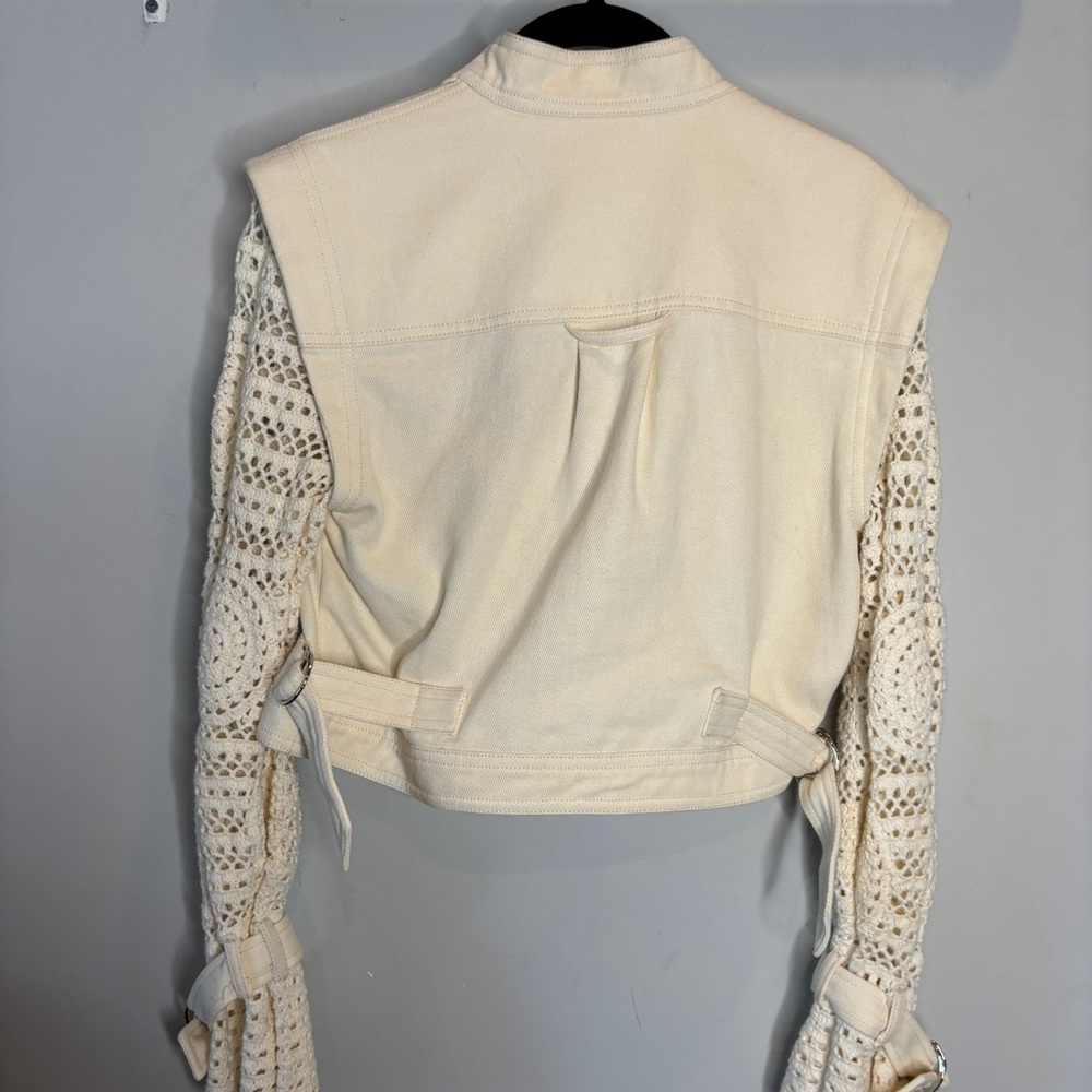 Veronica Beard Aylin Crochet-Sleeve Jacket - Picture 11 of 11